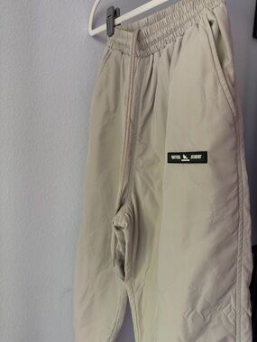 Sisters and Seekers Beige Quilted Drawstring Joggers